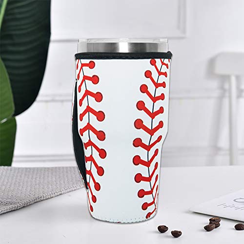 HaiMay 6 Pieces Reusable Iced Coffee Cup Sleeve Neoprene Insulated Sleeves Cup Cover Holder Tumbler Cup Drinks Sleeve Holder Idea for 30oz-32oz Cold Hot Beverages, Lovely Style