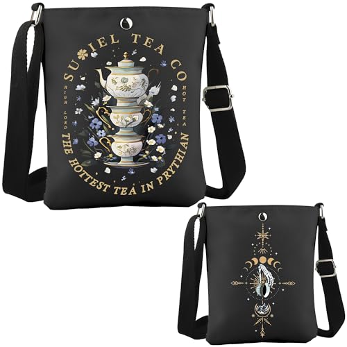 WCGXKO Tea Co Crossbody Bag Novel Series Gift Bookish Gift for Book Lover