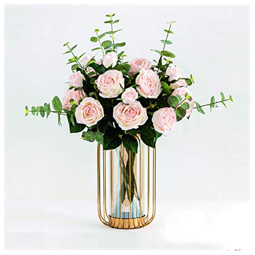 XDLEDMKIZ Flores Artificiales Combinación de Flores Artificiales para Ramos de Boda Arreglos Fiesta, Regalo para Novia o Amiga Flor de Seda Flor Artificial de plástico FL