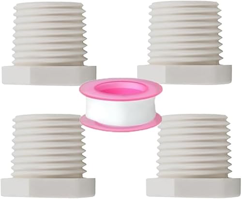 YOIASUGH 4 Pieces RV Hot Water Heater Drain Plug with Tape Compatible with RV Camper and Atwood Water Heater 11630 91857 1/2 Inch NPT Drain Plug White Plastic Drain Plug