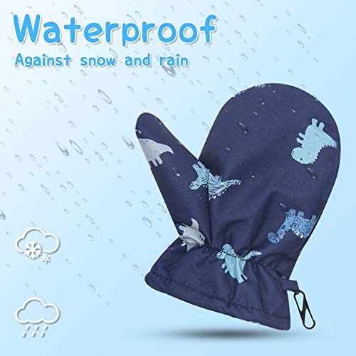 image for RAOEXI Baby Boys Waterproof Mittens Toddler Girls Winter Snow Gloves K