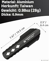 Ultraleichter Grabspaten für Rucksackreisen aus Aluminium, kleines Multitool mit längerem Griff, unverzichtbar für Wandern, Camping und Überlebenstaschen, 1 Stück, Schwarz – Ansicht 3