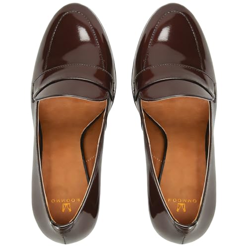 Image of MOOMMO Women Chunky Block Heel Pumps Round Closed Toe Slip On Oxford Loafers Shoes High Heels Snakeskin Work Pump Suede Loafer for Office Ladies Classic Formal Business Professional 4-13 M US