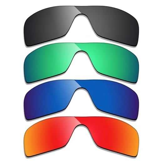 Alphax 4 pares de lentes polarizadas de substituição para óculos de sol Oakley Stunt Wing OO9519 - preto + verde + vermelho + água profunda