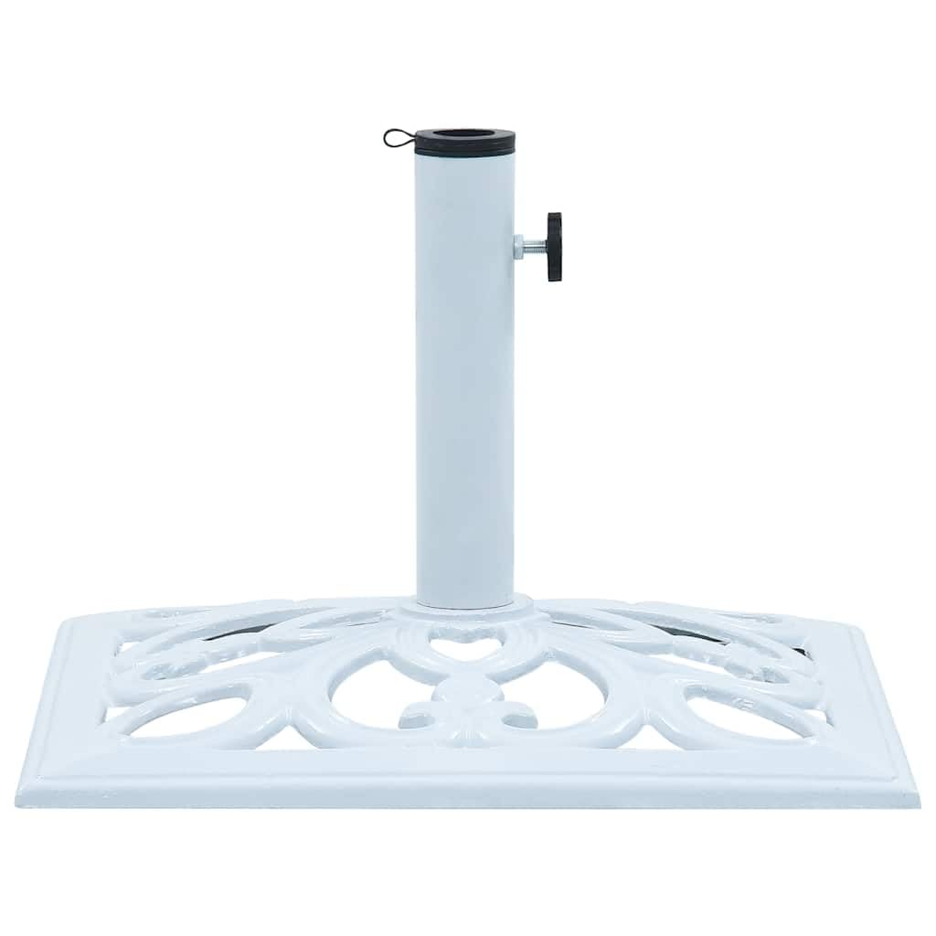 Supporto per ombrellone bianco, in ghisa, 12 kg, peso 49 cm, altezza 49 cm, con adattatore per aste da 35-48 mm, per balcone, terrazza, giardino, cortile, patio