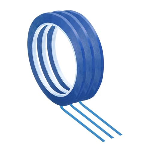 KIFSDLF Paquete de 3/5 cinta adhesiva for pizarra blanca 66 m, fina raya for gráficos, cuadrículas, dibujo, marcado eléctrico(Blue,3pcs,4.0mm)