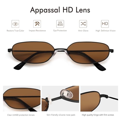 Small Oval Sunglasses For Women Men Retro Rectangle Metal Sun Glasses AP36853