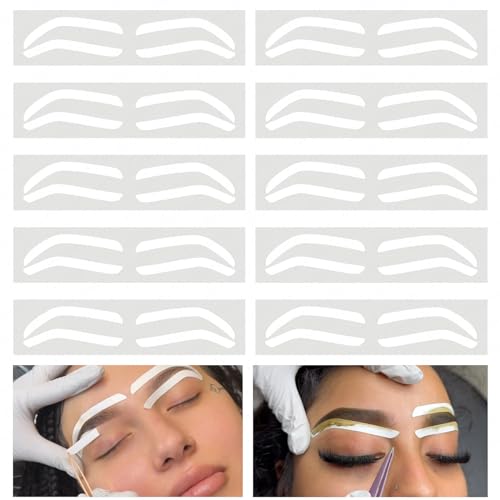 Disposable Eyebrow Design Stencil Eyebrow Tint Airbrush Auxiliary Sticker for Brows Shaping with Single Eyebrows Type Option (1 Bag - B type - 10 Pairs) - Thumbnail 4