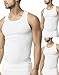 Pure Look Men’s 3-Pack Cotton Ribbed Lightweight A-Shirt Undershirt Tank Top, White, XX-Large