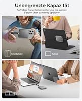 ORICO 512 GB Magnetic External SSD, 4K ProRes HDR Aufnahme, USB3.1 (1000MB/s), USB3.2 Gen2*2(2000MB/s), Portable Solid State Drive, Kompatibel mit USB-C Smartphone (nur iPhone15/16) - A20PLUS – Ansicht 3