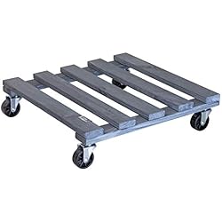 Macetas Con Ruedas Amazon Wagner Soporte con Ruedas para Plantas PALETTI 38 x 38 x 9,5 cm I para Uso Exterior + Interior I Tubroller de Madera Maciza FSC®, antracota I Capacidad de Carga 120 kg I 20042201
