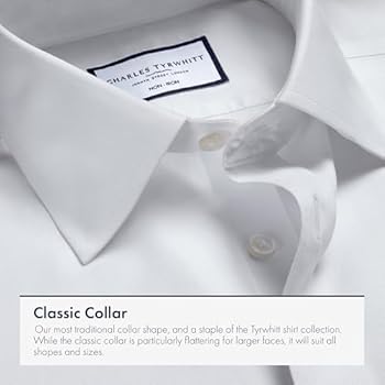 Extra Slim Fit White Non-Iron Twill Cotton Formal Shirt Double Cuff by Charles  Tyrwhitt : Amazon.ie: Fashion