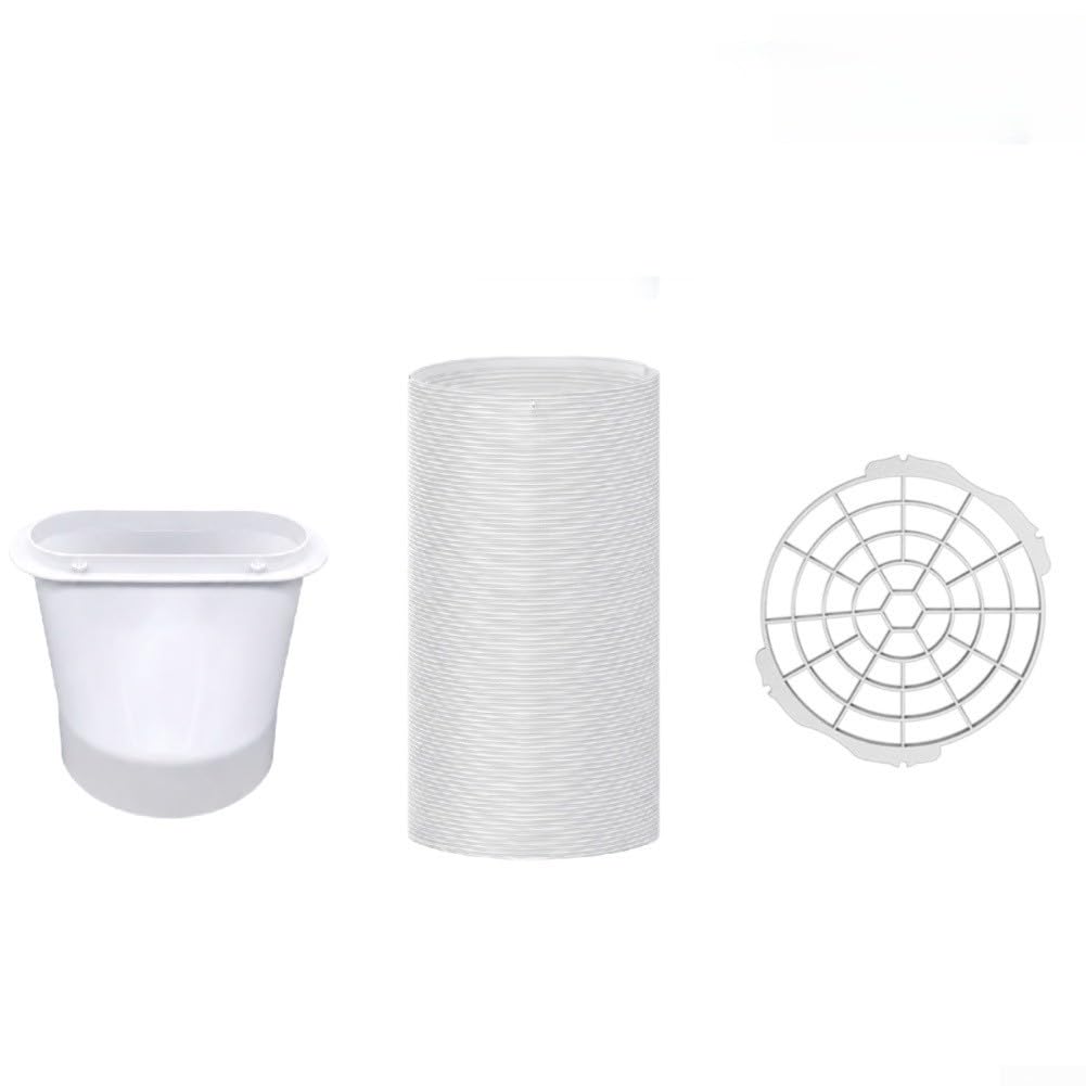 Tubo AC portatile da 1,5 m, in polipropilene, resistente al calore, bianco | Connettore in ABS, tubo in polipropilene, misura 15 cm, previene gli insetti, finitura bianca