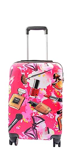 Valise rigide imprimée maquillage 4 roues : protégez vos affaires en cabine