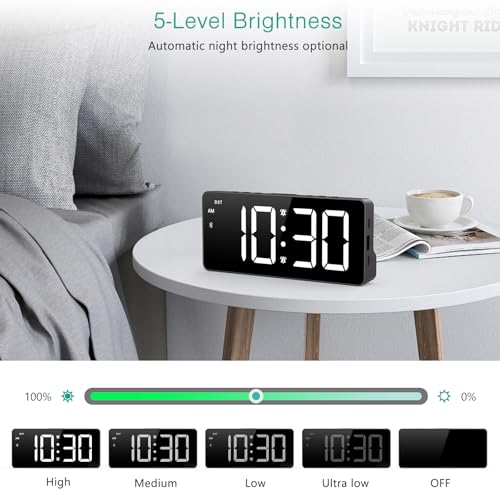 ORIA Digital Alarm Clock, Bluetooth Sync Time, LED Display, for Bedroom - Image 4