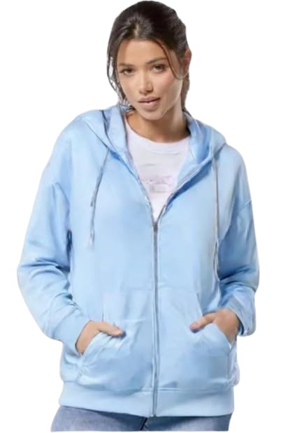 Image of Women's Full Sleeve Zip-Through Hoodie | Jacket for Women | Breathable, Solid Color Hooded Jacket with Front Zipper Closure