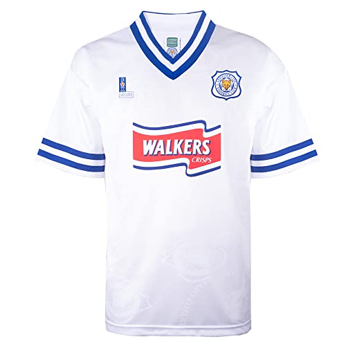 Image of Leicester City 1997 Away Retro Football Shirt White Medium Polyester