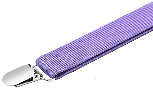 Yjds Men's Suspenders And Bow Tie Set Adjustable Elastic Y Back 43 In Purple #TOP4