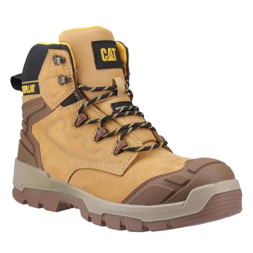 Caterpillar   Botas de Seguridad de Cuero Striver para Hombre (42 EU) (Negro, Miel, Amarillo)