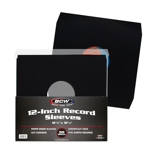 Pochettes interieures papier noir BCW 30,5 cm sous-pochette de protection vinyle 12 pouces lps