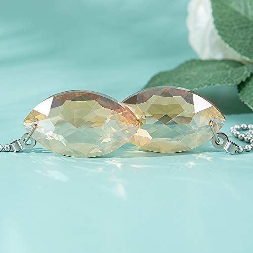 Image of 2 PCS Crystal Champagne Prism Drop Ceiling Fan Pull Chain Extender Decorative Switch