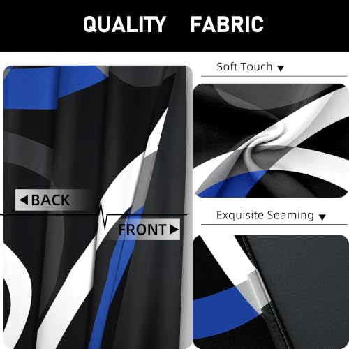 Image of weesire Black and Blue Blackout Curtains, 52 x 84 Inch, Grommet, 2 Panels