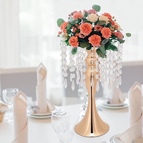 Flower Metal Vase 4Pcs 13.4In For Wedding Centerpieces Lead Road Reception,Versatile Silver Vases For Wedding Anniversary Dinner Home Party Table Deco #TOP5
