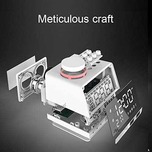 Reloj de la mesilla de alarma de radio Alarma K11 Bluetooth Reloj altavoz creativo de música digital de pantalla del reloj de radio con interfaz dual USB, tarjeta del disco de U / TF / FM / AUX, enchu