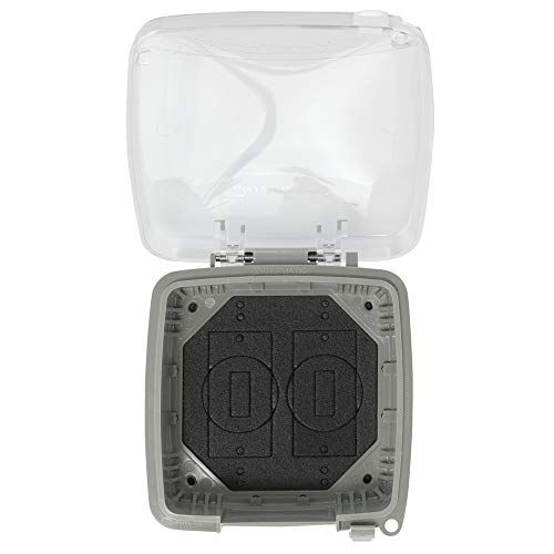 Intermatic Wp5220C Electrical Box, 2.25" Double Gang Plastic While-In-Use Weatherproof Vertical Cover - Clear #TOP18