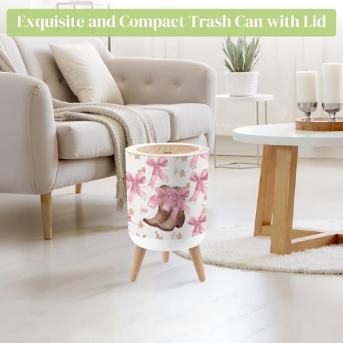 Caneca de basura redonda con tapa y patas 7L miniatura 2