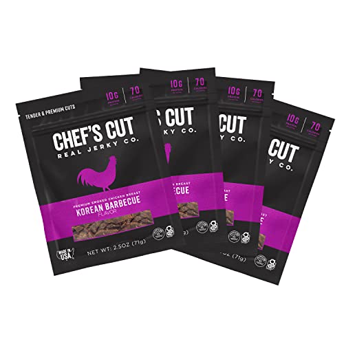 Keto-Friendly Korean BBQ Marinades That Slap: Flavor-Packed, Sugar-Free, Grill-Ready Magic Chef's Cut Chicken Jerky Meat, Korean Barbecue (2.5 Ounce Bags, P...