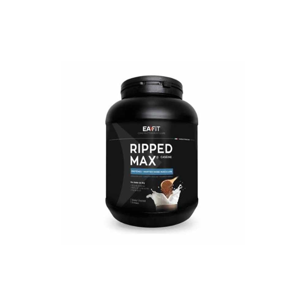 EAFIT Ripped Max Casein, Alte Proteine, Pochi Zuccheri e Pochi Grassi, Crescita Muscolare, 100% Caseina Micellare, Alto Complesso Amminico, Fonte di Vitamine e Minerali, Gusto Cioccolato, 750 g