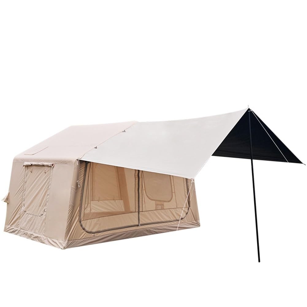 Tenda gonfiabile con pompa ad aria, 4 stagioni, impermeabile, per 3-5 persone, con finestre e porte a rete, ideale per campeggio e glamping