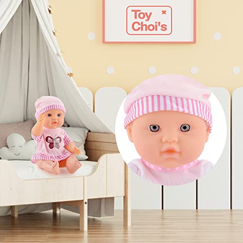 Toy Choi'S CF40599B 12 Inch Baby Doll Pink - Dolls With Rompers And Hat Accessories, Christmas Birthday Gift For Toddlers 2 3 4 5+ Year Old Girls Boys thumb #4