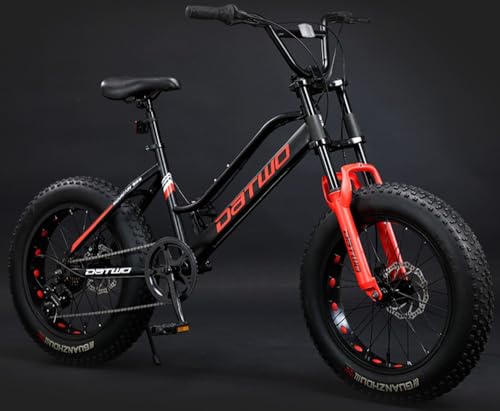 Kcolic Bicicleta Montaña 24 Pulgadas 7 Velocidades, Todoterreno, para Playa Nieve, con Amortiguador, Llantas Grandes 4.0 Pulgadas para Adultos, Ideal para Estudiantes A,24in