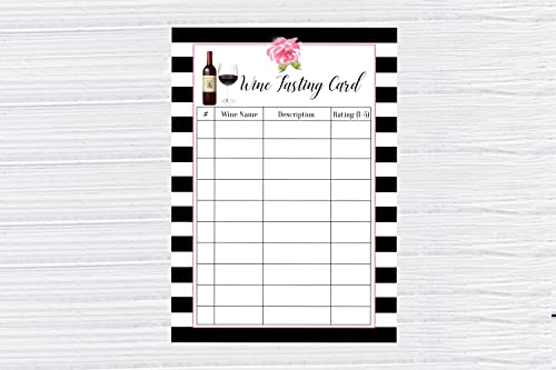 Wine Tasting Party Supplies, Wine Tasting Scorecard, Black And White Wine Tasting, 25 Wine Tasting Scorecards, Wine Tasting Party #TOP1