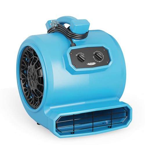 ALORAIR 4000 CFM Air Mover Blower Fan for Industrial, Floor Drying Fan, Carpet Dryer - Timer, Stackable, 3 Speeds, 5 Adjustable Angles Ideal for Water Damage Restoration and Plumbing - GE4000T