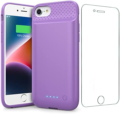 Battery Case for iPhone 8/7/6/6S/SE(2022/2020),[7000mAh] Ultra-Slim Battery Charging Case, Rechargeable Protective Extended Battery Charger Case for iPhone 8/7/6S/6/SE(3rd&2nd Generation)-Purple