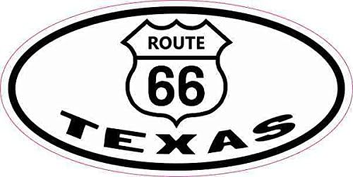 StickerTalk Oval Route 66 - Adhesivo de vinilo Texas, 4 x 2 pulgadas