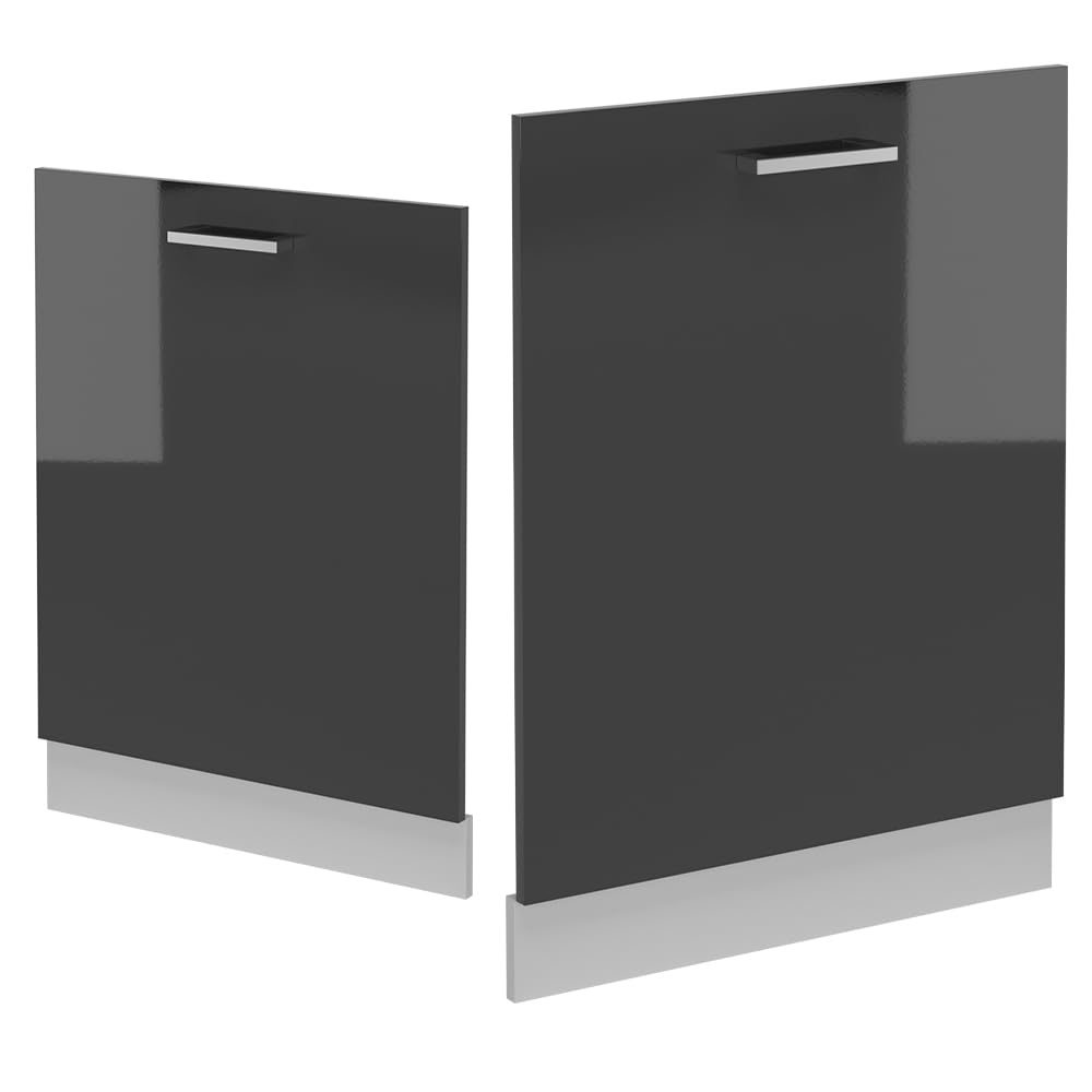 Vicco Panel Frontal del lavavajillas R-Line, Antracita Alto Brillo, 60 cm