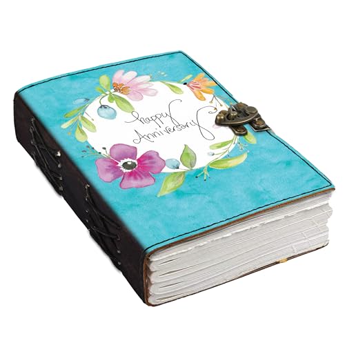 Image of DI-KRAFT Customize Diary with Name with Beautiful UV Prints | Customized Leather Writing Diary Unruled White Paper Journal Personal Notepad Sheets Daily Planner for Gifting (Pattern 24)
