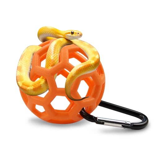 Image of Slim Snake Climbing Accessories Reptile Climbing Ball, Jungle Gym Balls for Small Ball Python Playground Climb, Snake Enrichment Exercise Snake Balls (Orange)