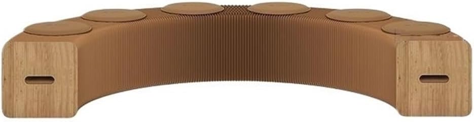 Foldable Kraft Paper Stool, Folding Paper Stool Sofa Chair, Relaxing Foot Stool, Honeycomb Structure Seating for 3-6 People, Foldable Foot Stool, 11.8" Height(Brown,6 Seater)