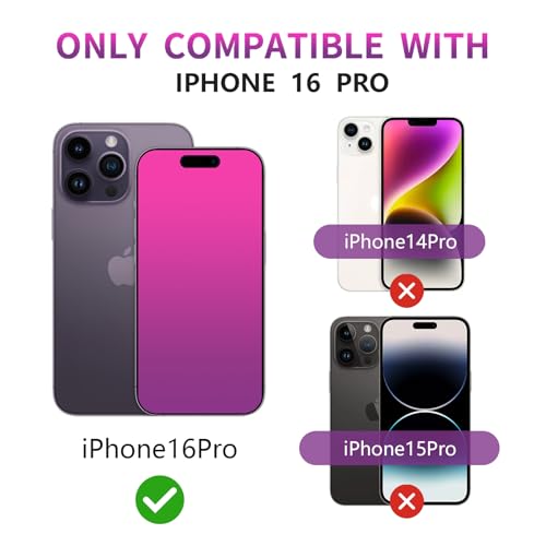Image of Privacy Screen Protector for iPhone 16 Pro Tempered Glass [2 Pack] Gradient Anti Spy Private Film Accessories Anti Blue Light 9H Hardness Easy Installation Bubble Free Case Friendly [6.1inch]