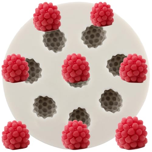 MINFEIDMS Moules en silicone framboise pour fondant, pâte à sucre, chocolat, bonbons, décoration...