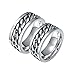 Aeici Bagues de Mariage Femme Bague Hommes Acier Bague Spinner Large 8Mm Argent Femme 66.5 + Homme 59