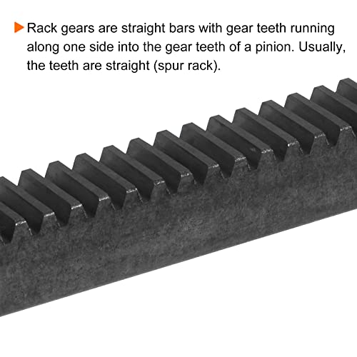 Image of uxcell Steel Gear Rack, 2 Pcs 1.5Mod 500mm x 15mm x 15mm Total 3.3 ft Heavy Duty Straight Linear Spur Rack for Machines Automotive