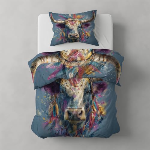 Housse de couette 220x240 vache des Highlands avec parure de lit graffiti - 6