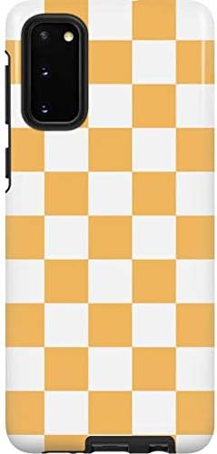 Skinit Pro Phone Case Compatible with Galaxy S20 - Yellow and White Checkerboard Design