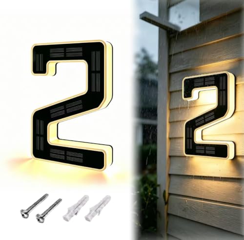 6.7 Inch Solar Lighted House Numbers for Outside, Light Up Address Numbers